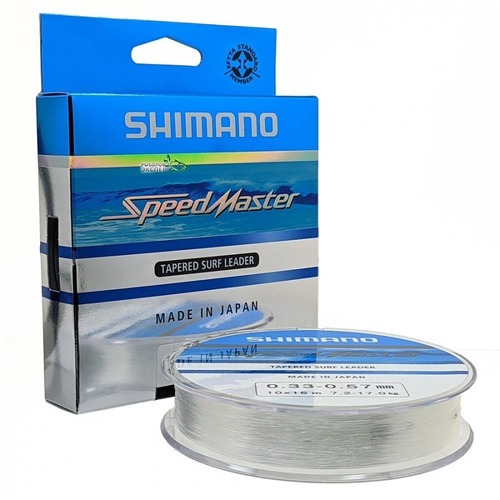 Vlasec Ujímaný Shimano Speed MasterTapered Surf Leader10x15m 0,26-0,57mm, 4,6-17,0kg, Clear