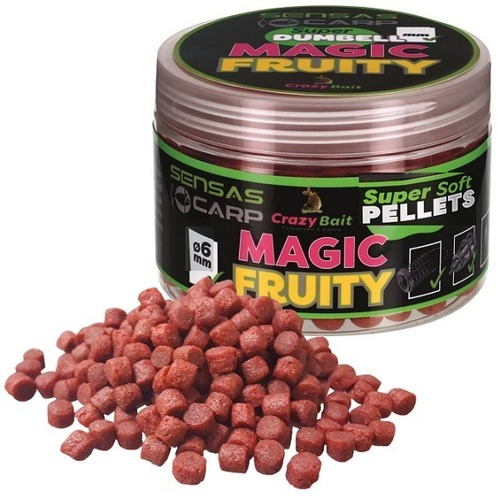 Sensas Peletky Crazy bait Super soft pellets 6mm, 60g Magic Fruity