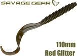 Savage Gear Gumová nástraha Rib Worm 9cm 10ks Red Glitter