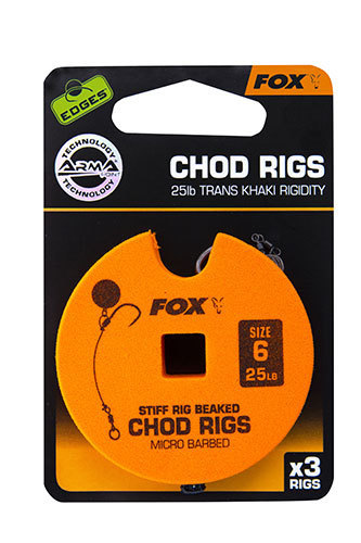 Fox EDGES™ Chod Rigs - Standard 25lb, Size 6 (Návazec Chod rig 6)