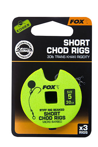 Fox EDGES™ Chod Rigs - Short 30lb, size 5 (Návazec Chod rig 5 krátký)