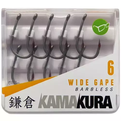 Korda Háček Kamakura Wide Gape Barbless, 10ks Size 4