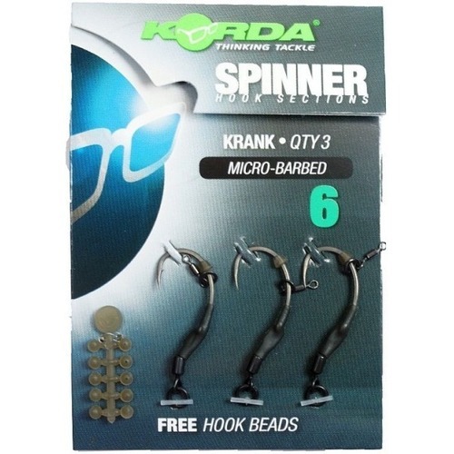 Korda Návazec Spinner Hook Sections Krank, 3ks Size 4