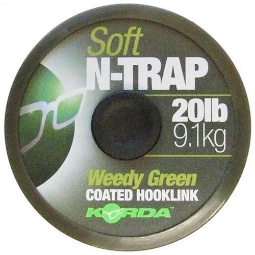 Korda ŠŇůrka N-Trap Soft Coated Hooklink, 15lb, 20m Weedy Green