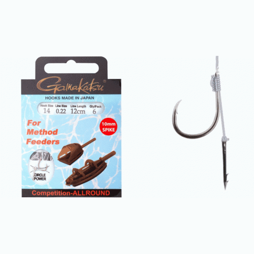 Gamakatsu Návazec For Method Feeder Power Circle 7mm Spike Size 8, 0,25mm, 12cm, 6ks