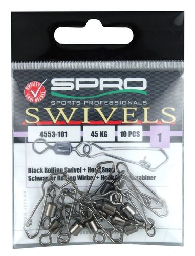 Spro Karabinka Rolling Swivel With Hook Snap Size 4, 28kg