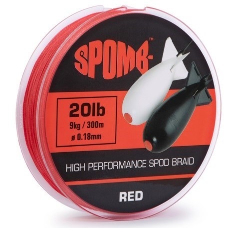 Spomb Šňůra High Performance Spod Braid 0,18mm, 9kg, 300m Red - Červená